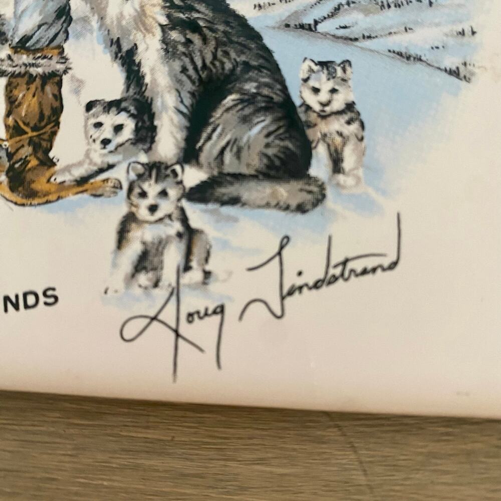 Collectors Ceramic Tile Trivet Artist Doug Lindstrand Wildlife Alaska 6"x6" - Picture 2 of 7